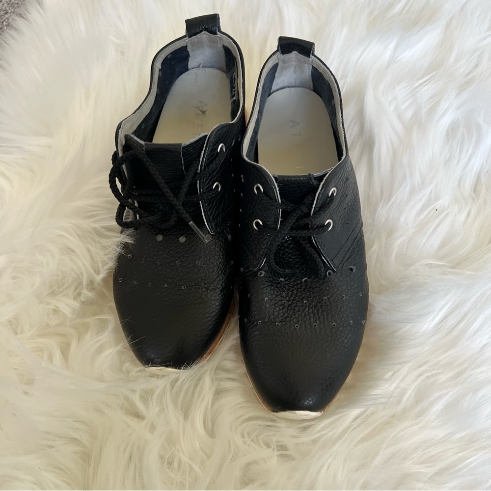 Atliers black Leather Lace up sneaker loafers sz 36 - Picture 6 of 6